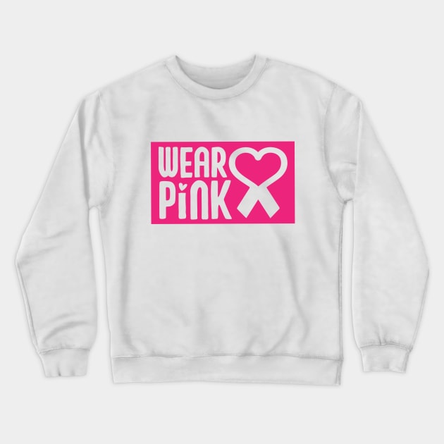 wear pink gift, Breast Cancer Awareness ribbon month 2022 Crewneck Sweatshirt by AYOUGO.ZONDA™